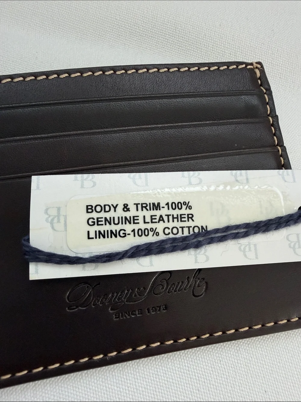NWT - Dooney & Bourke Brown Leather Slim Card Holder